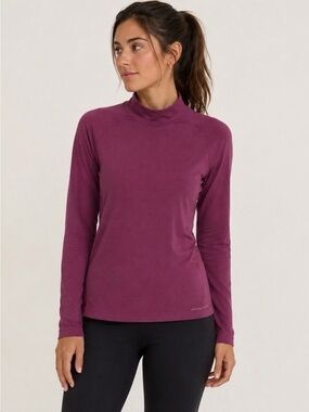Moving Comfort Drilayer stretch workout top in purple.  Size M/L